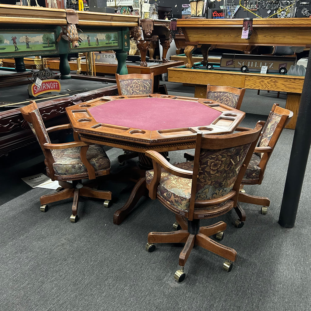Poker table with matching chairs 
