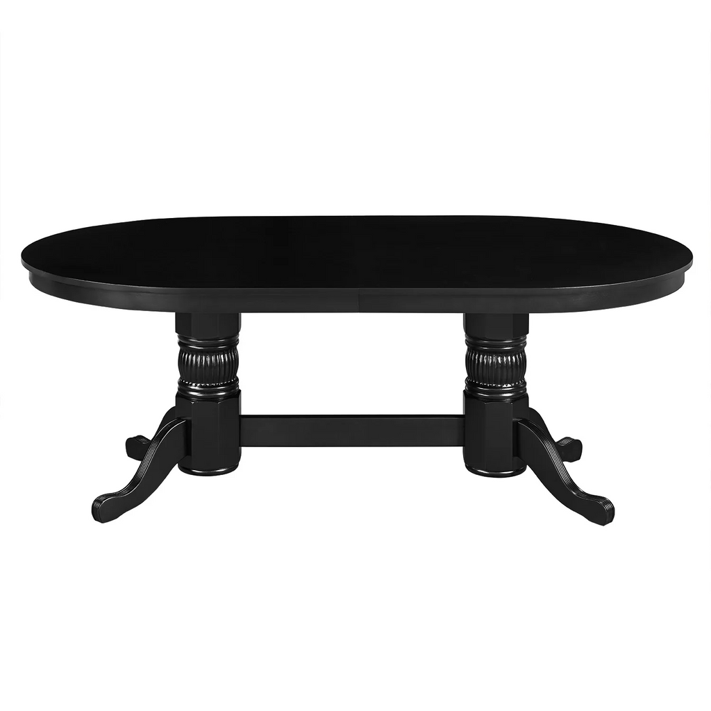 Texas hold em table in black finish with black dining top