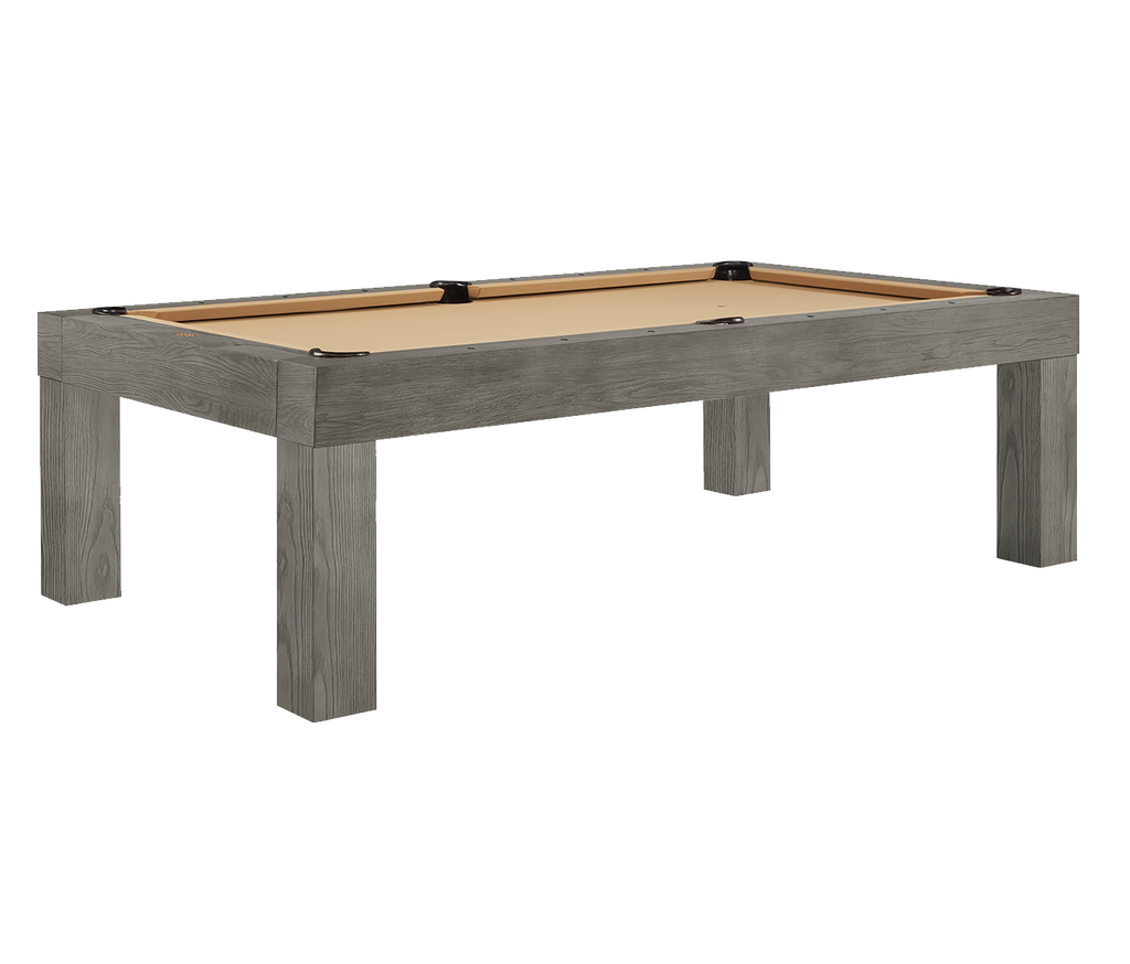 Alta pool table on white background with charcoal finish
