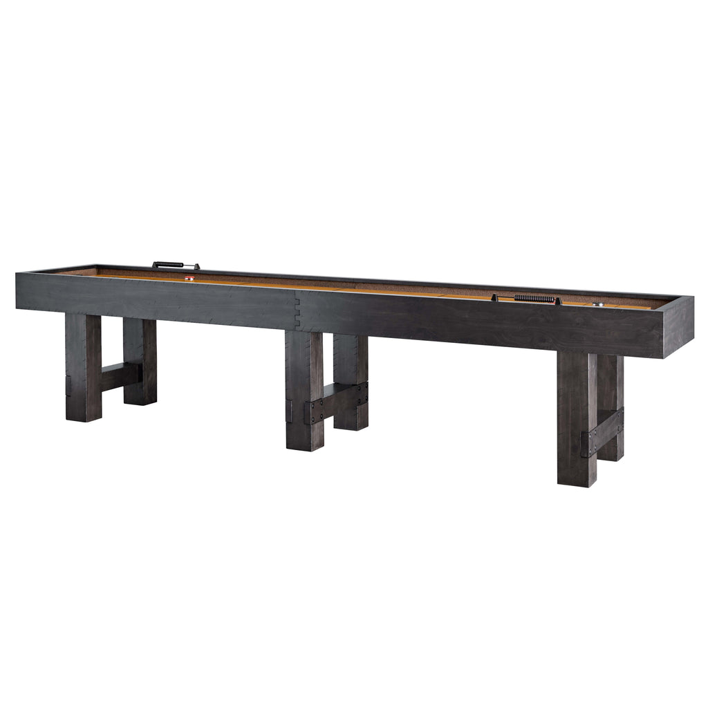 Bristol shuffleboard table in charcoal finish on white background