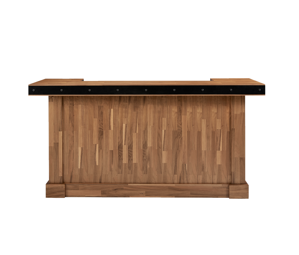 Acacia finish home bar white background front view