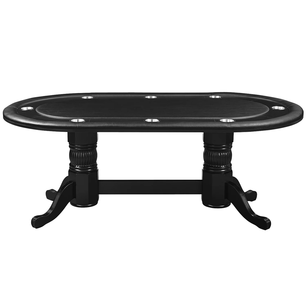 Texas hold em table in black finish with black table top