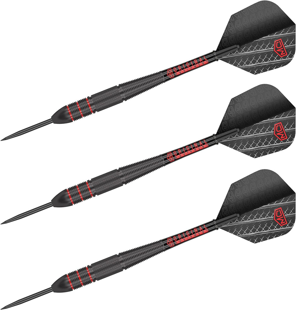3 Black and red darts with black flights 