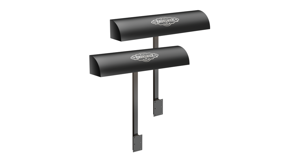 shuffleboard lights set of 2 black with brunswick logo