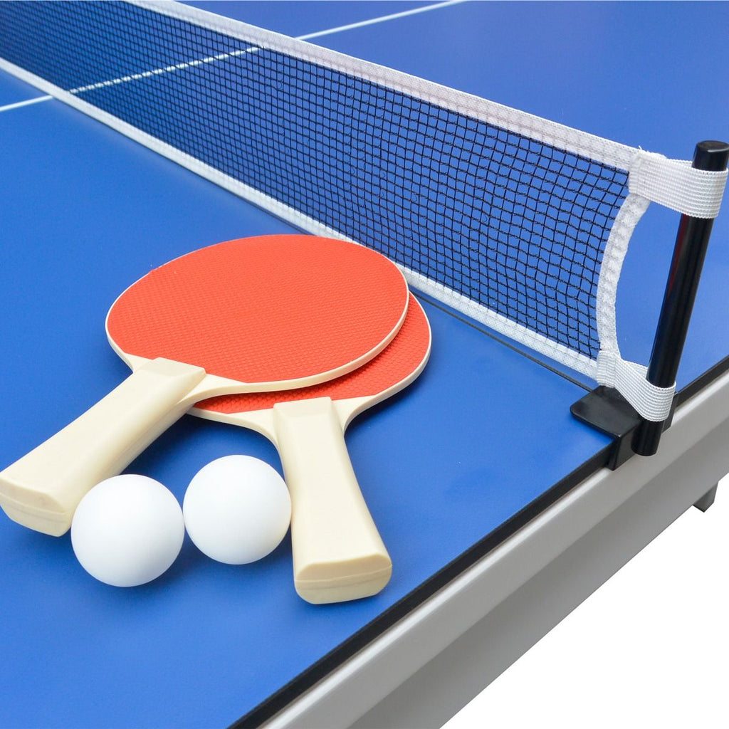 Outdoor Esterno Pool Table Ping Pong Paddles on Table
