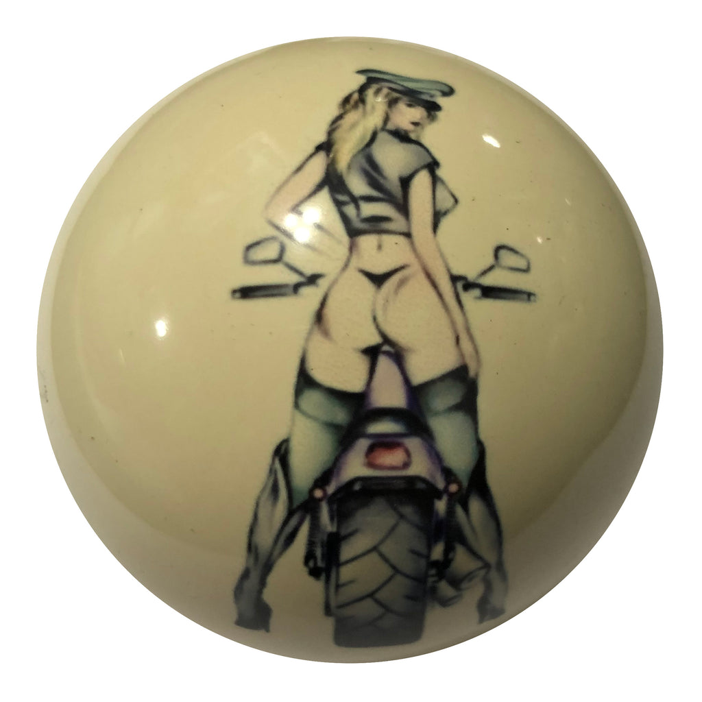 Moto Pin-Up Custom Cue Ball