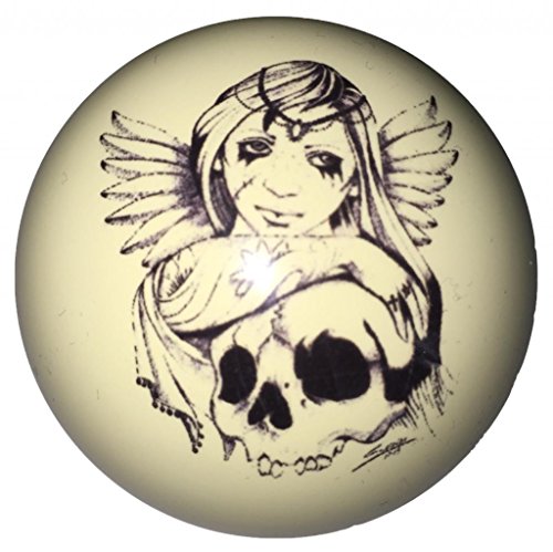 Angel & Skull Pin-Up Custom Cue Ball