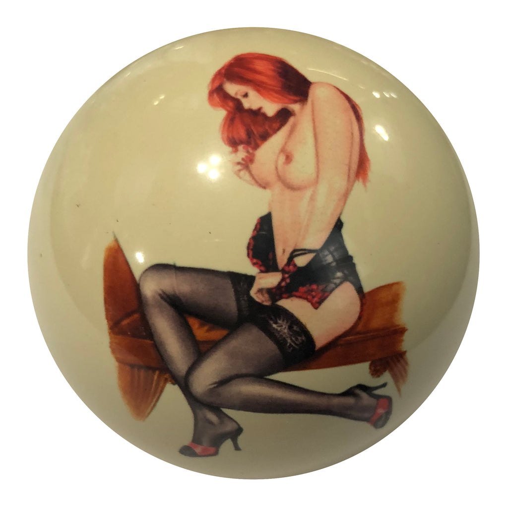 Picture Perfect Girl Pin-Up Custom Cue Ball