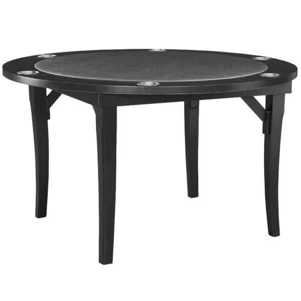 Folding Poker and Game Table Black
