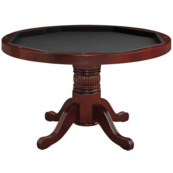 Round Solid Wood Gaming Table English Tudor Storage