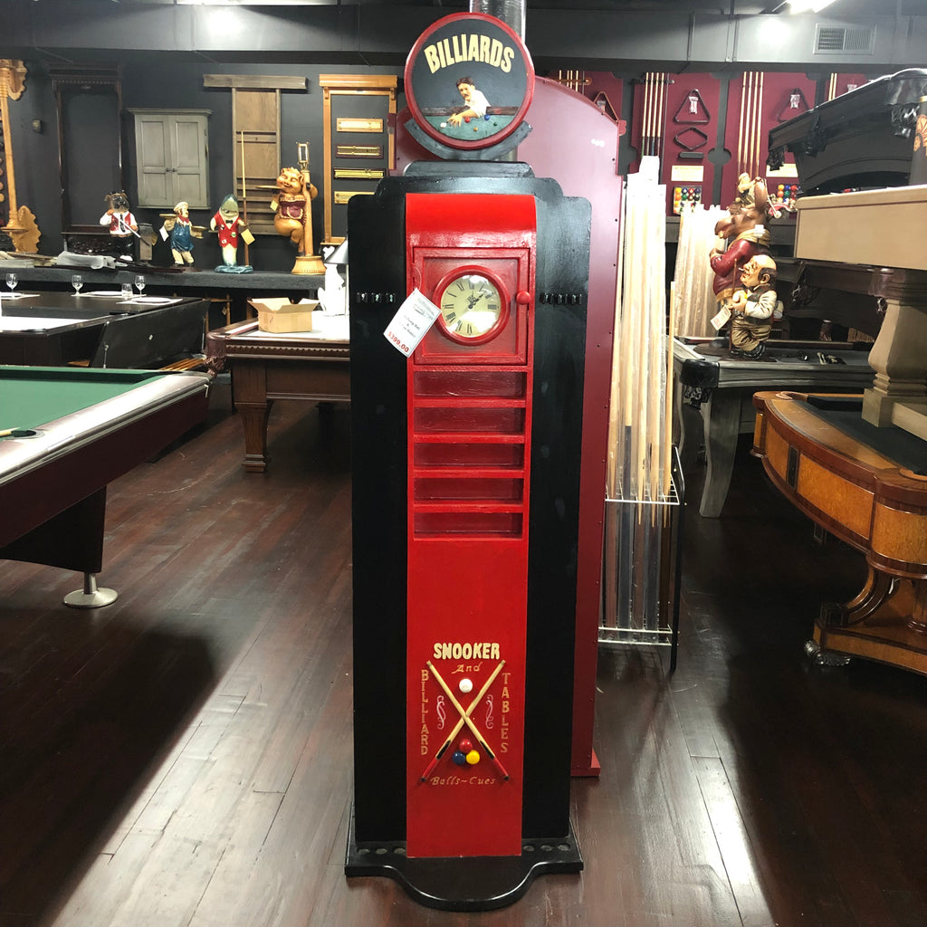 Billiards Whimsical Pool Cue Holder with Clock