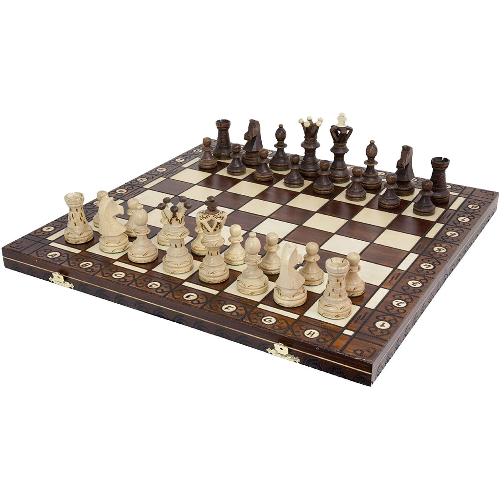 21" Wooden Chess Set white side