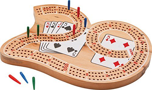 Large "29" 3 Track Solid Wood Cribbage Board Angled