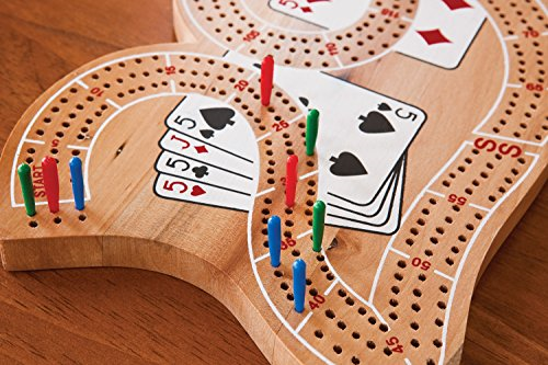 Large "29" 3 Track Solid Wood Cribbage Board With Pegs in it