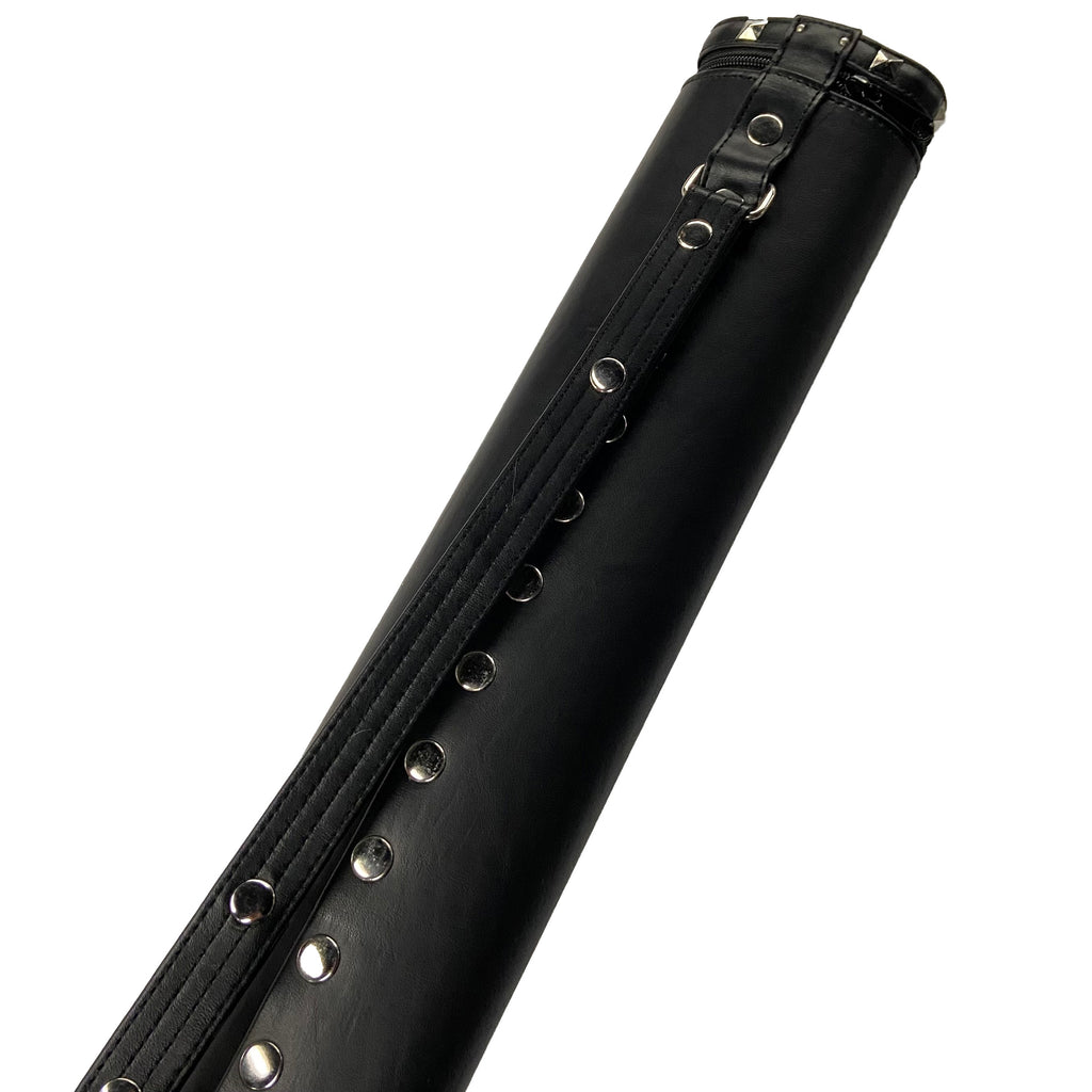 Back of pool cue case showing strap