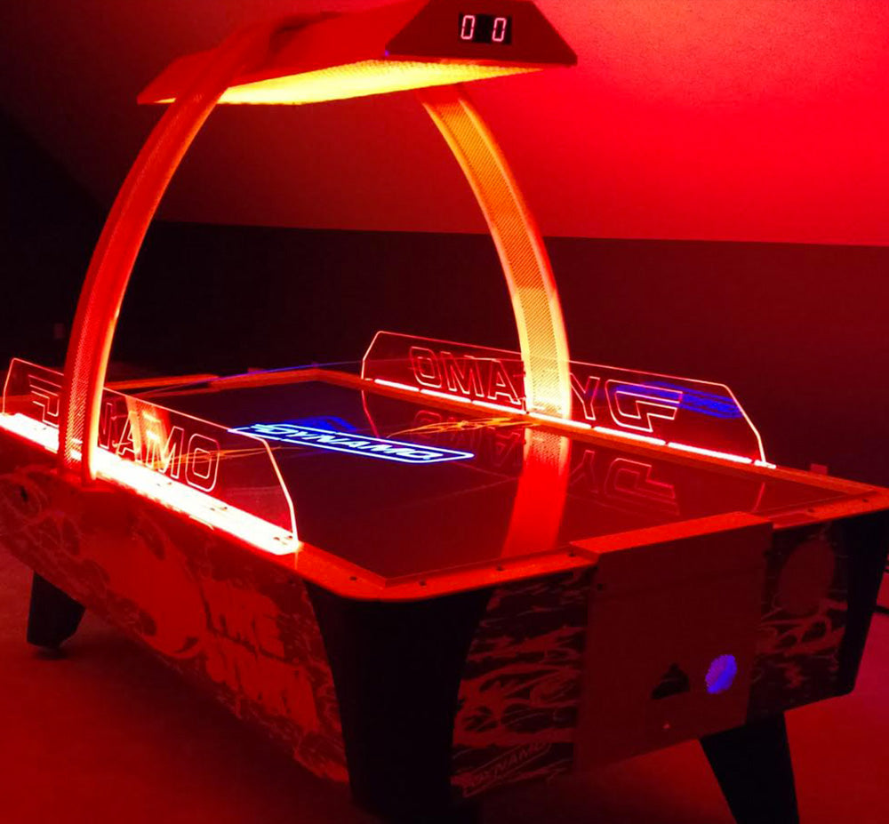 Fire Storm Air Hockey Table Light Up in Dark