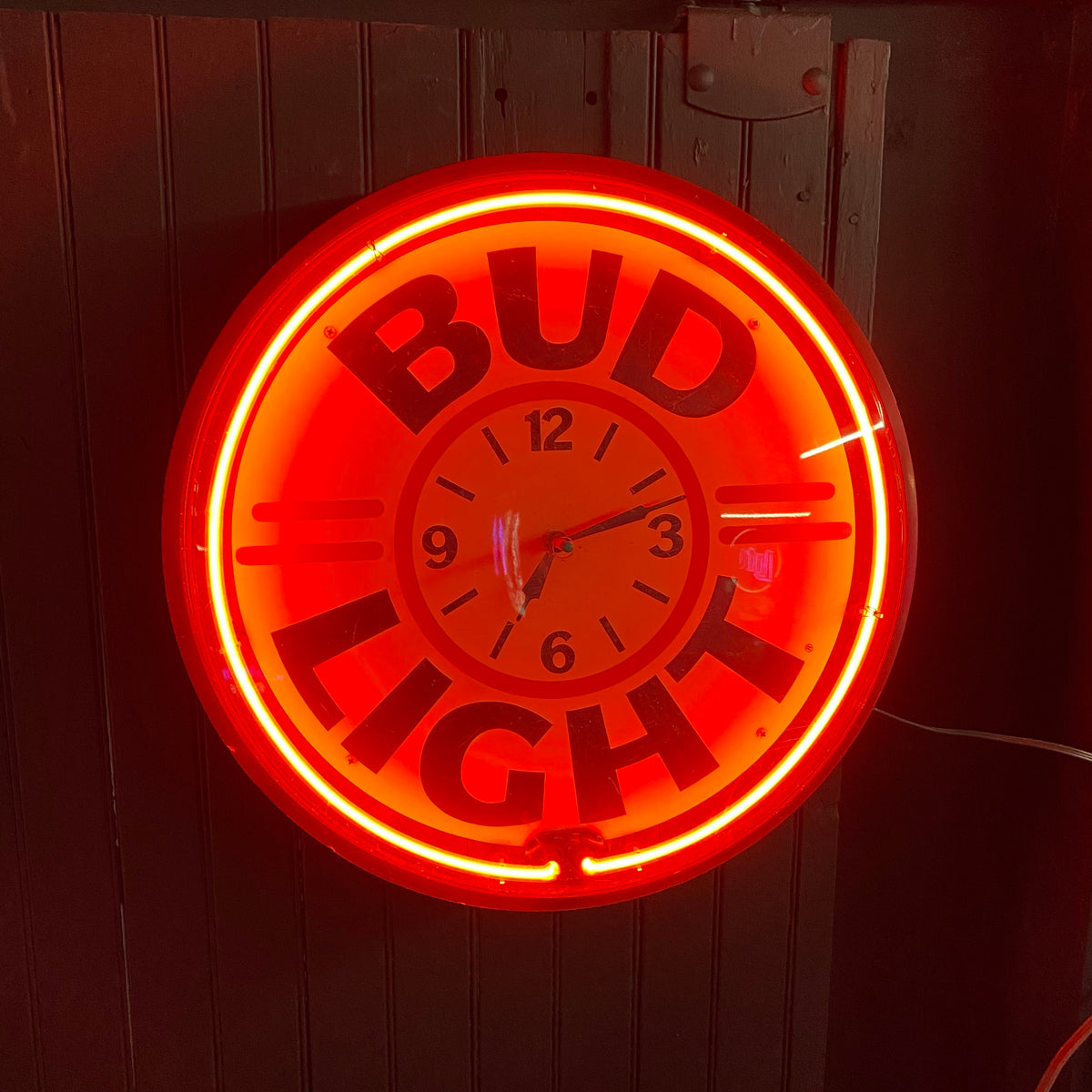 1980s Budweiser neon top clock