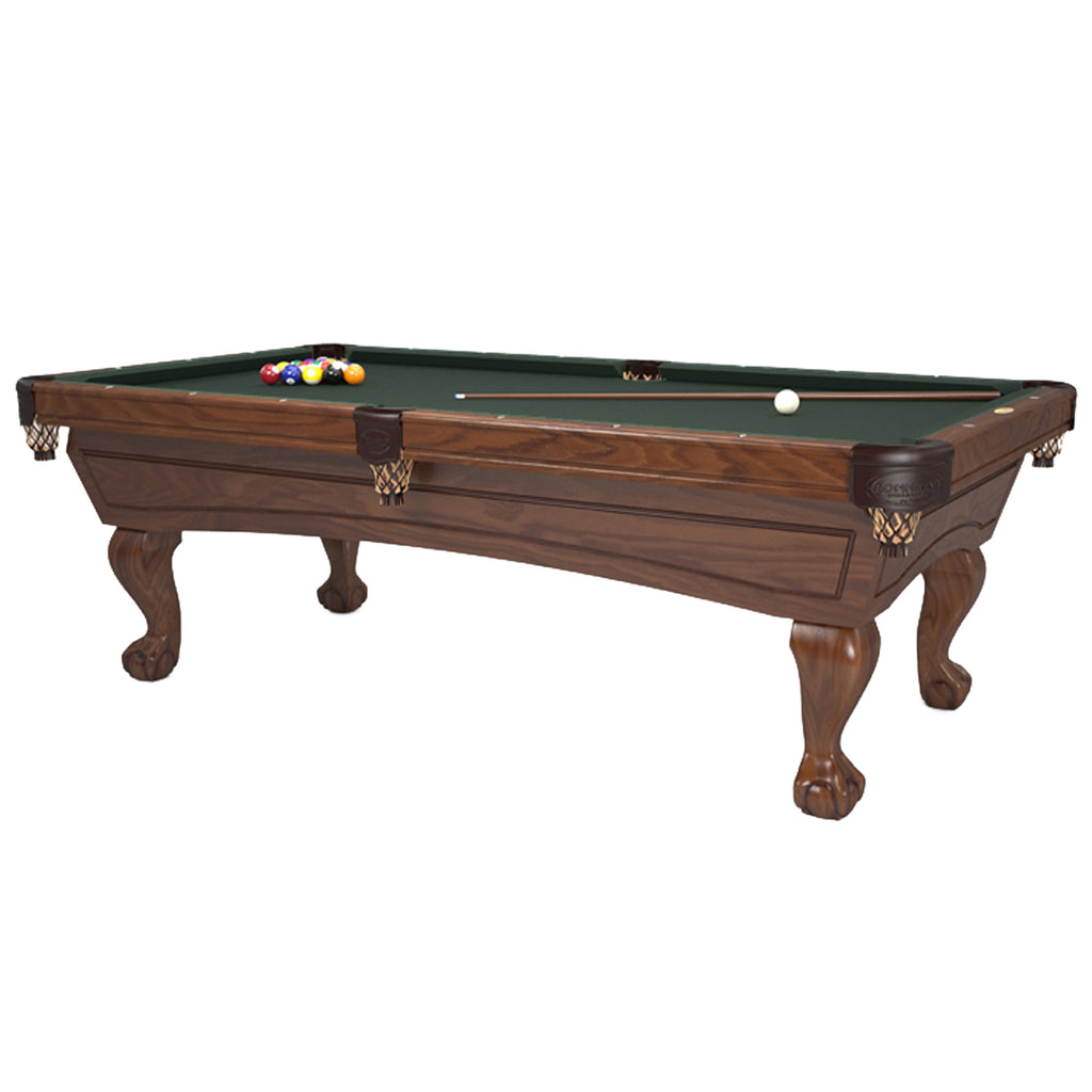 San Carlos Pool Table Oak wood with Milcreek Stain and Old World Pockets