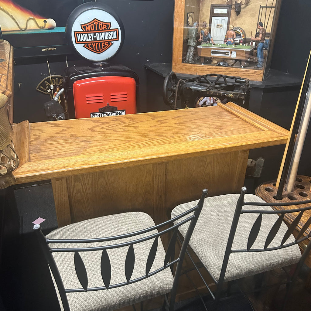 Mini bar with two barstools in front