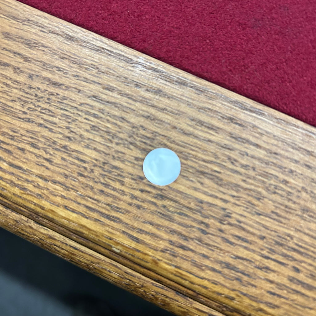 Round circle site on rail with oak finish and burgandy cloth