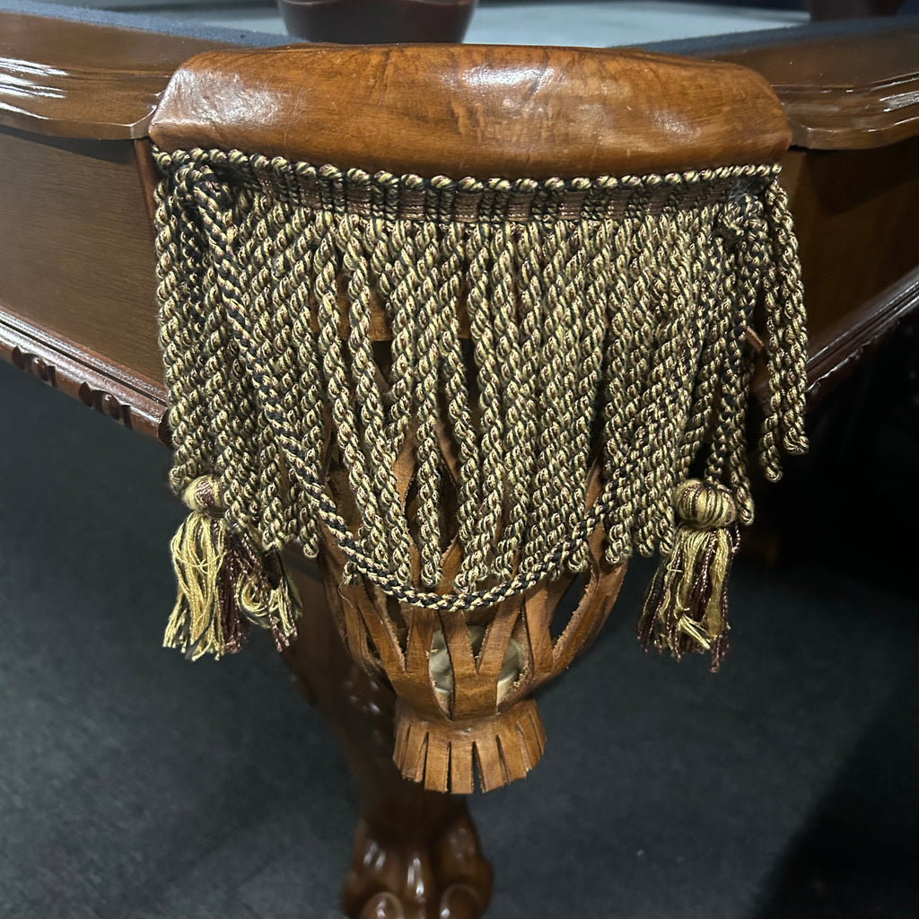 Tassel fringe pocket with beige and brown trim