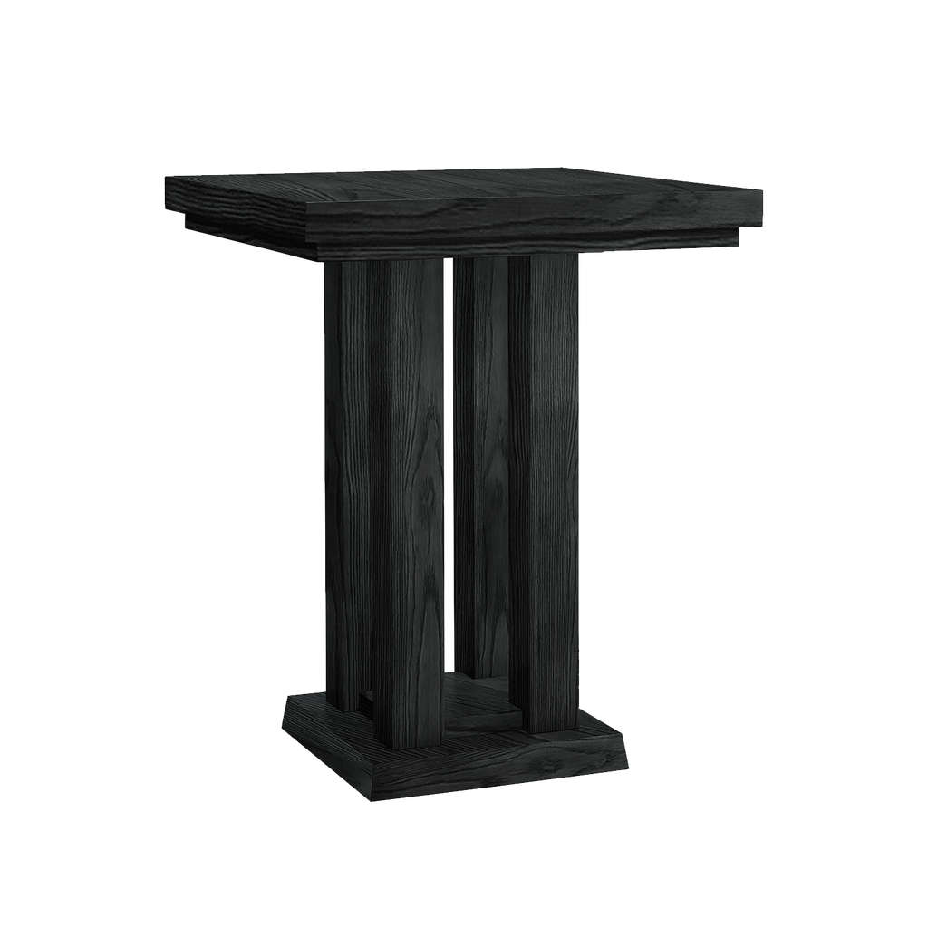 Alta pub table on white background in black ash finish