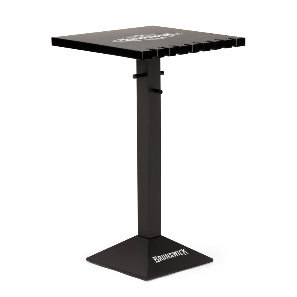 Black pub table with Brunswick logo on a white background
