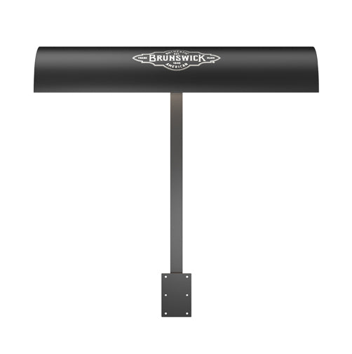 side view of brunswick shuffleboard light with logo in black