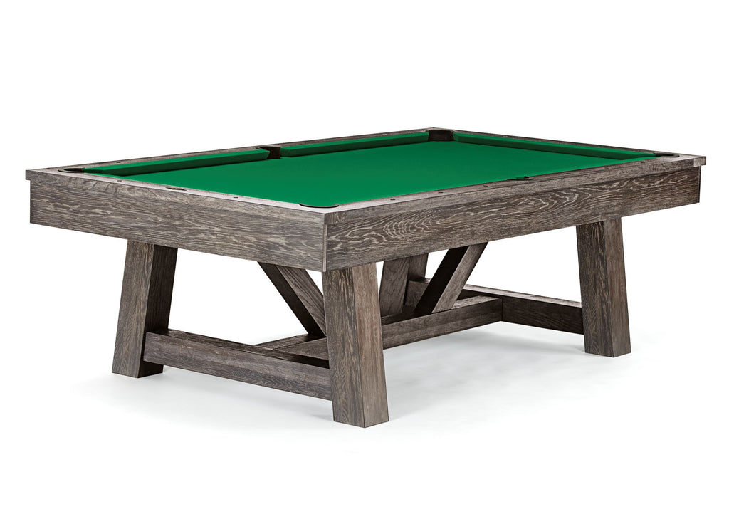 dark charcoal pool table with botanic pool table and green felt