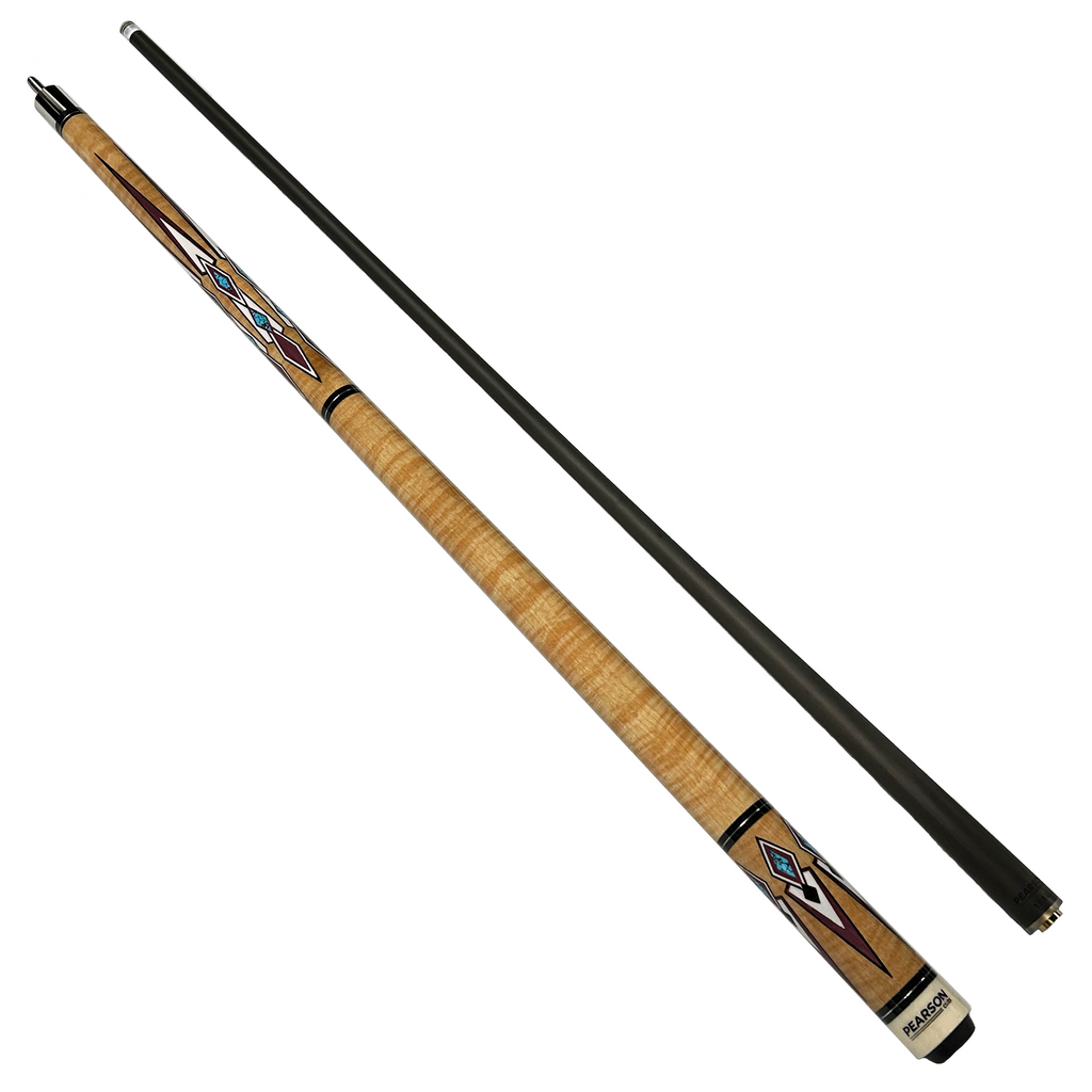 Carbon fiber shaft with birdseye maple cue handle apart