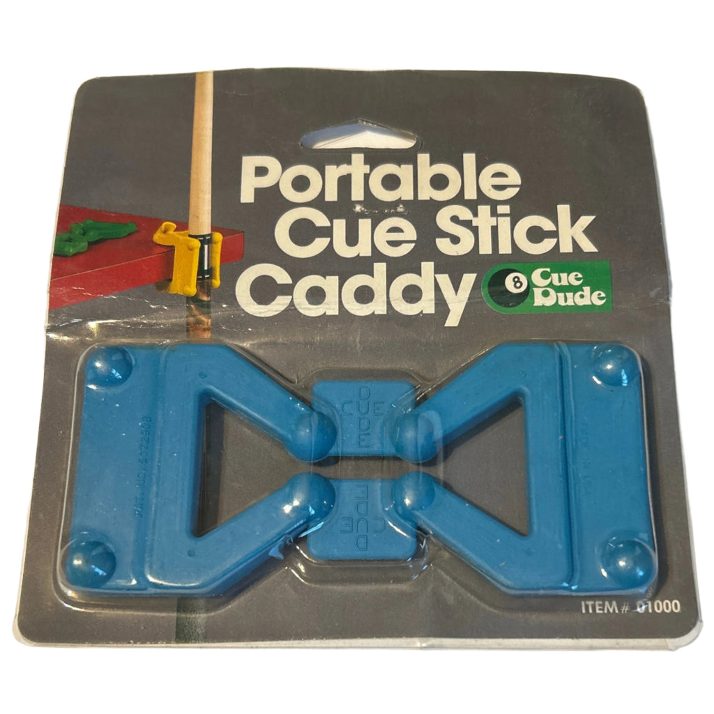 Blue cue caddy in packaging 