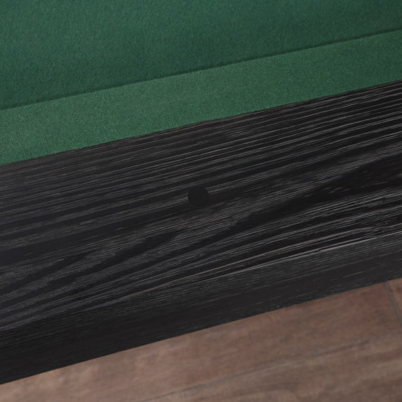 Rail site in black on black oak rail with green cloth