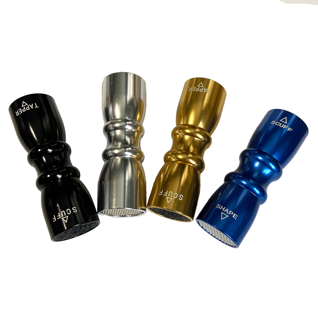 All 4 colors of bowtie tip tool in black, silver, gold, and blue
