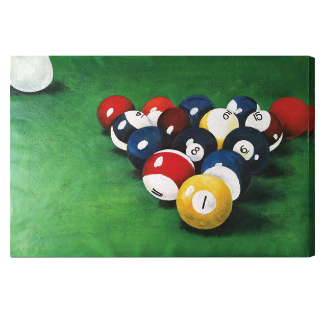 Racked Pool Balls Canvas Painting
