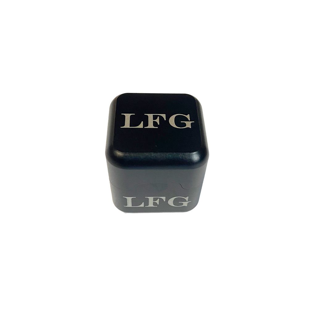 Aluminum chalk holder with LFG on lid and side closed