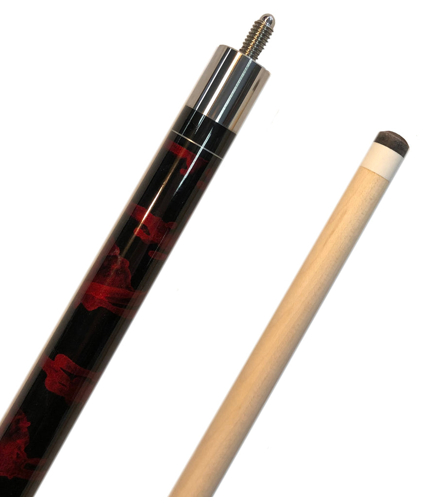 red and black swirl showing the joint and tip
