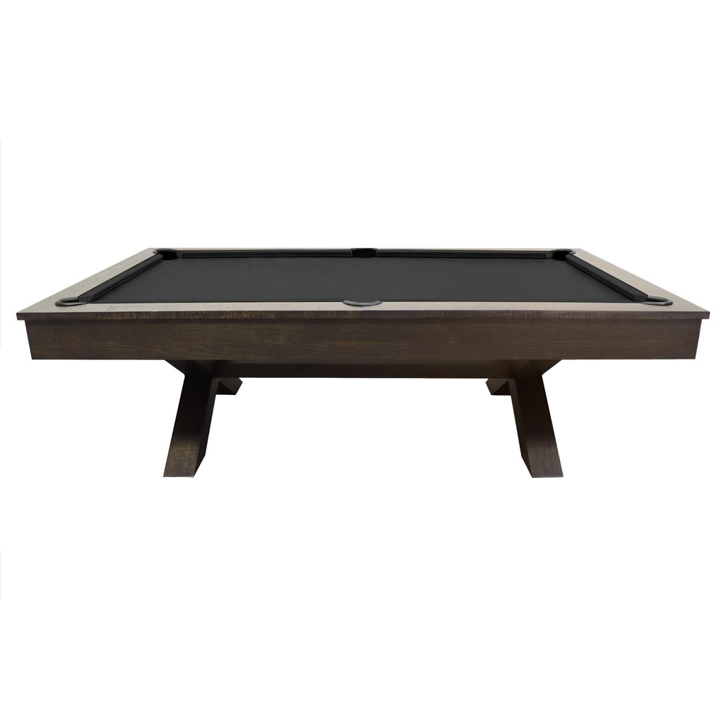 Side view of crusader pool table drop pocket