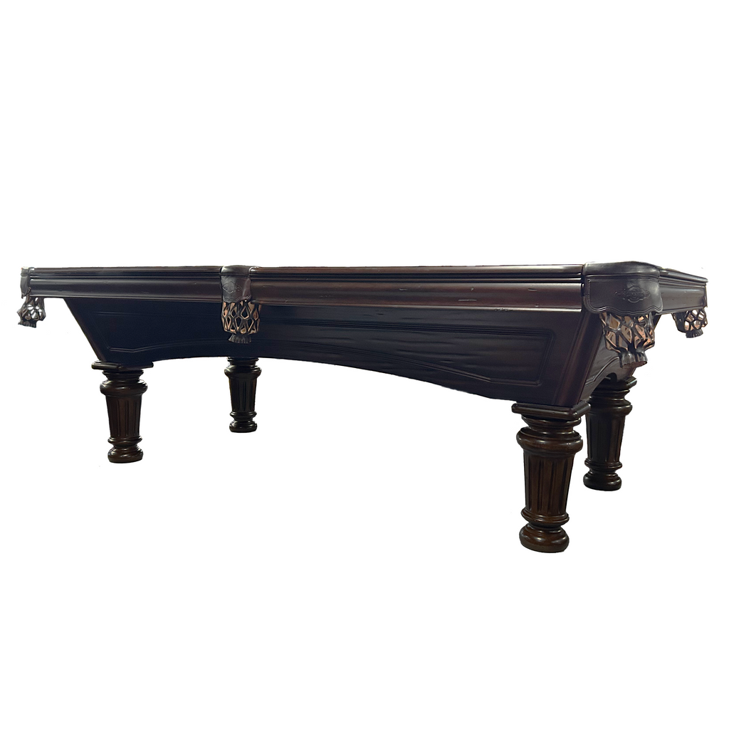 Tuscana Pool Table with round leg and leather shield pocket