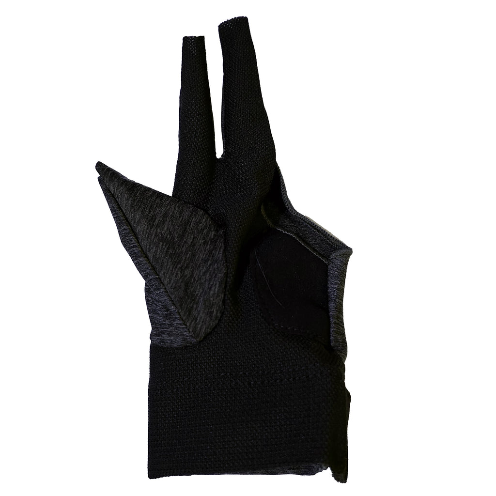 Heather grey pool glove for left hand three fingered back side closed