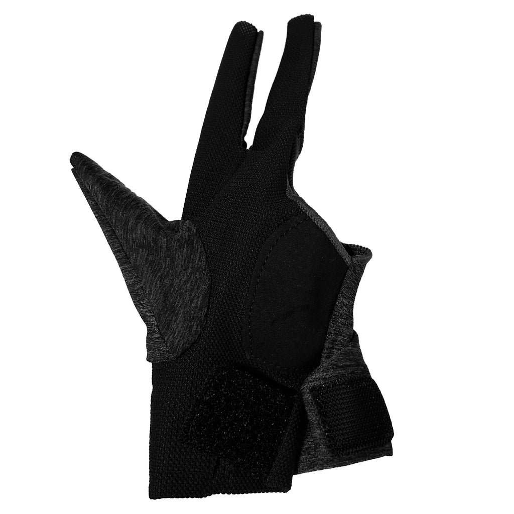 Heather grey pool glove for left hand three fingered back side