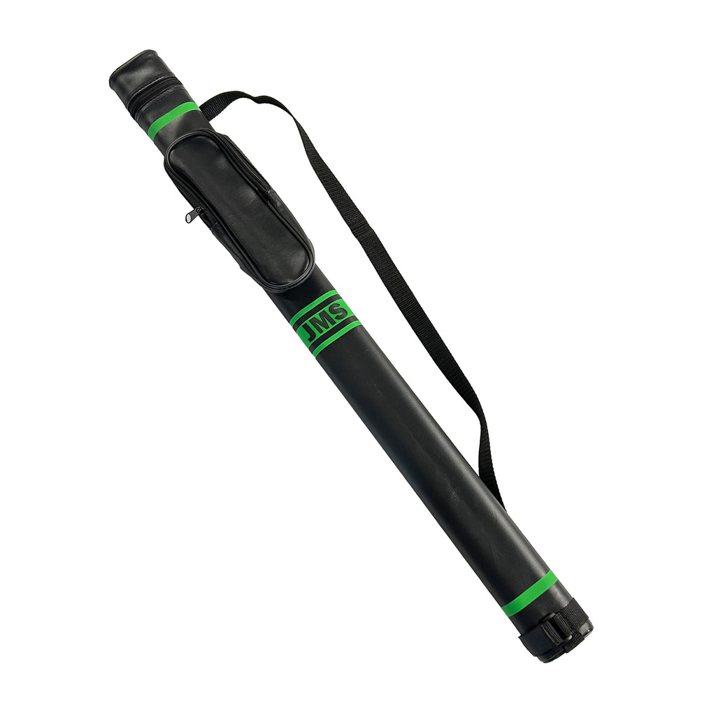 Black pool case and strap with green stripes and initials JMS pocket overall
