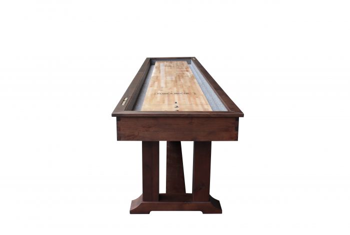 Lucas shuffleboard straight on view showing playfield and end legs