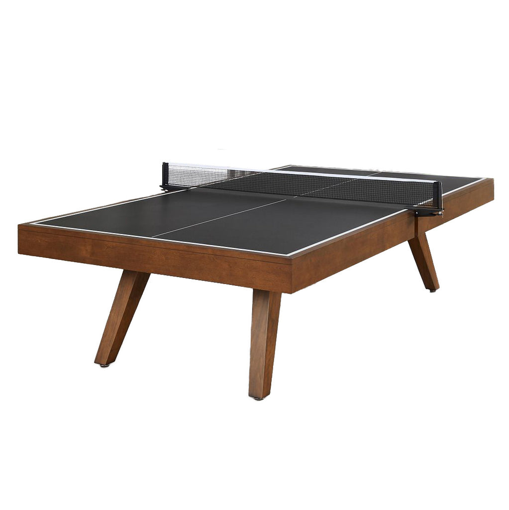 oslo table tennis black top and whiskey finish with 4 individual wood legs