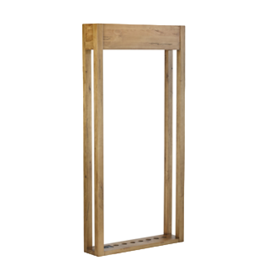 Parsons wall rack for cues in natural dry oak finish