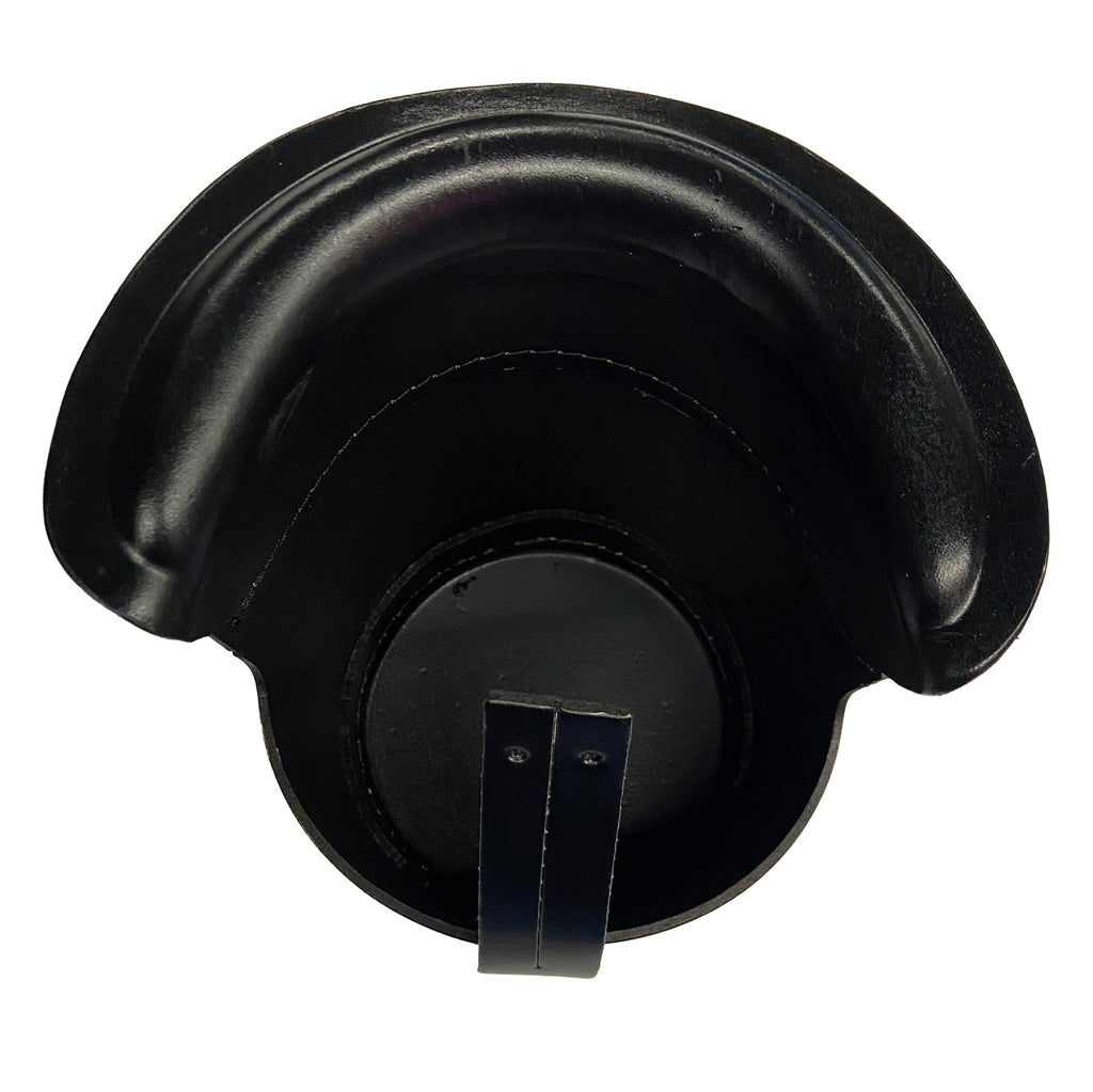 Leather bucket pocket black from top view