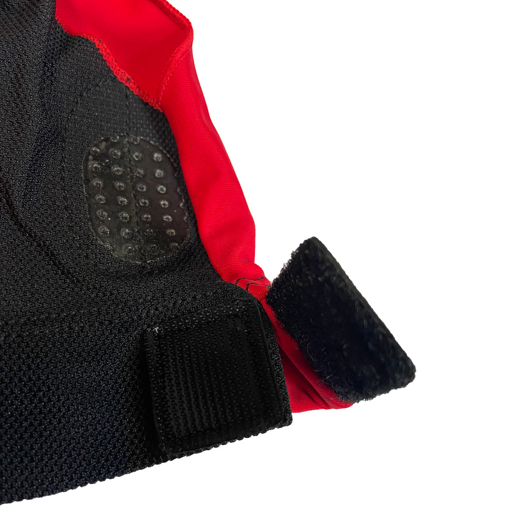 Velcro closure of Red and Black Alex Austin Glove