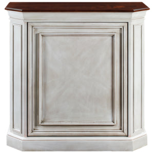 Solid Wood Bar Cabinet Antique White Front View 2