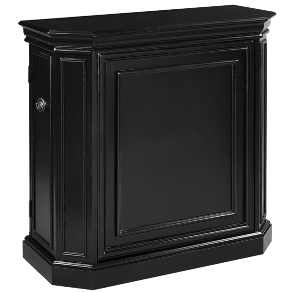Solid Wood Bar Cabinet Black Angled