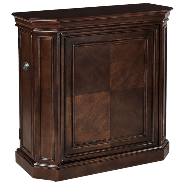 Solid Wood Bar Cabinet Cappuccino Angled 