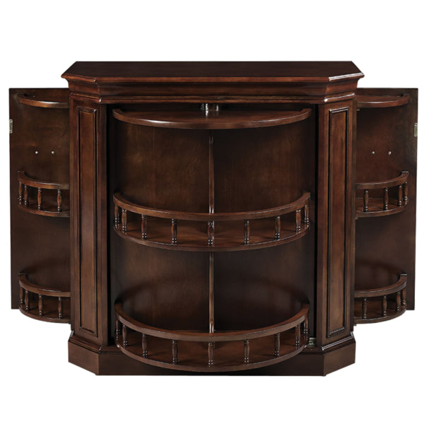 Solid Wood Bar Cabinet Cappuccino Open
